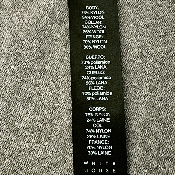 EUC! WHITE HOUSE BLACK MARKET GRAY FRINGE CARDIGAN - Picture 8 of 9